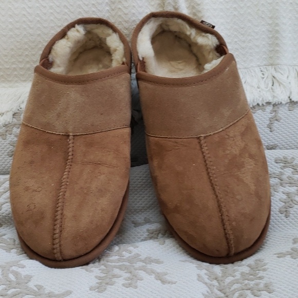 UGG Leisure Slip On Men\'s Suede Sheepskin Slipper Tan, Size 10 main image 16